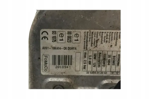Chauffage Webasto OEM AV6118K464CK pour Ford Focus IV image 7