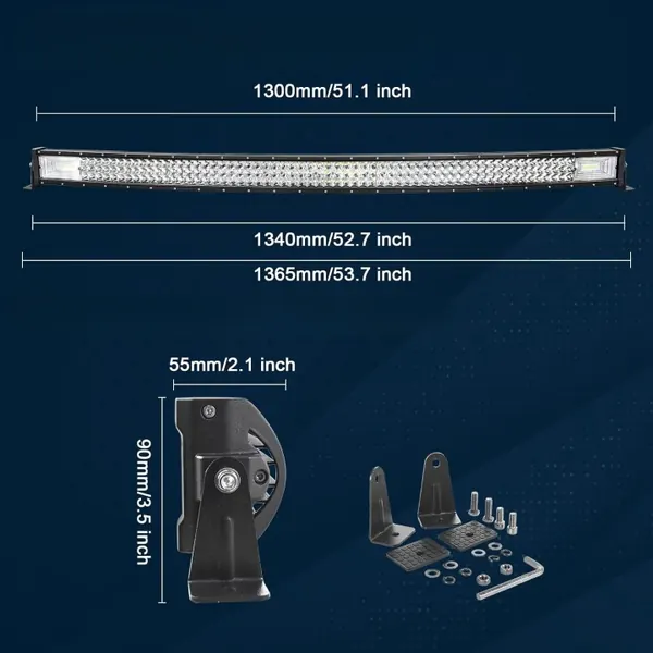 LED BAR LIGHT 675W 12V/24V työlamppu traktorille SUV:lle image 5
