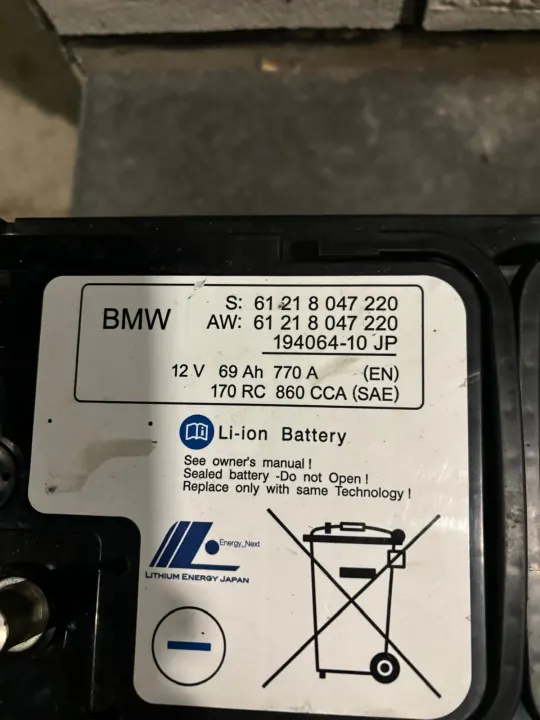 Bateria de Lítio BMW OEM 8047220 70Ah image 3