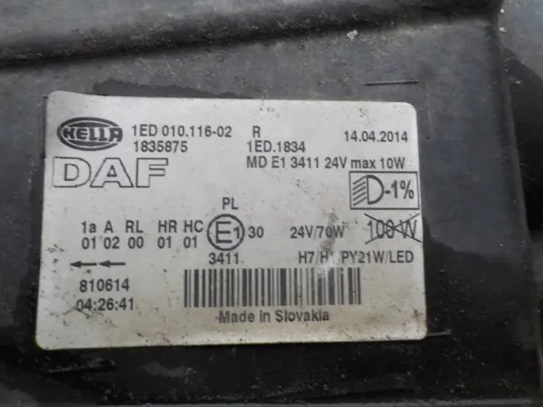 Farol Dianteiro Direito DAF OEM 1835875 - Usado image 6