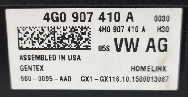 Audi A6 C7 Homelink portkontroller OEM 4G0907410A image 10