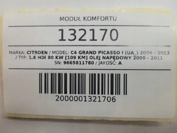 Comfortmodule OEM 9665811780 Citroen C4 Grand Picasso image 8