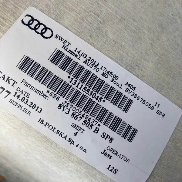 OEM 8V3867505B Tak Audi A3 8V S-Line Svart image 10