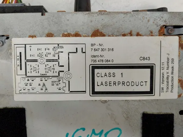 Rádio CD de fábrica OEM 7647301316 para Citroen Nemo image 6