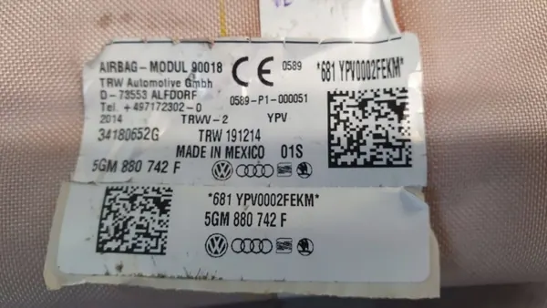 OEM S26380524 Höger gardinairbag för VW Golf VII image 3