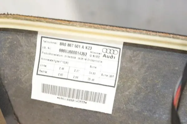 Kit de teto Audi S Q5 8R S-Line OEM 8R0867501A image 10