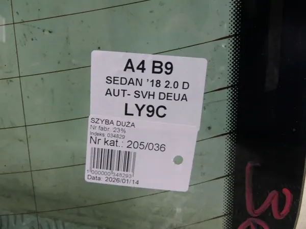 OEM 205/036 Bakkarossglas för Audi A4 B9 Sedan image 8