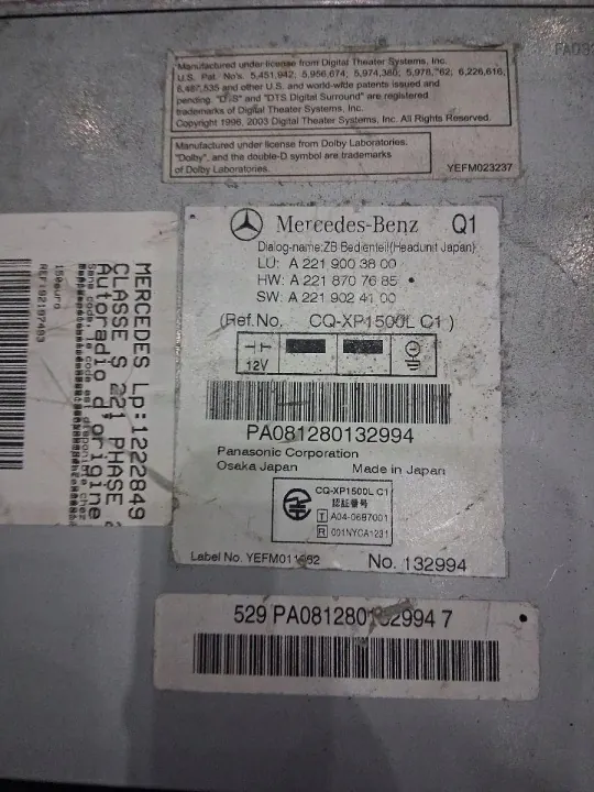 CD-vaihtaja Mercedes-Benz S-luokka W221 OEM A2219003800 image 6
