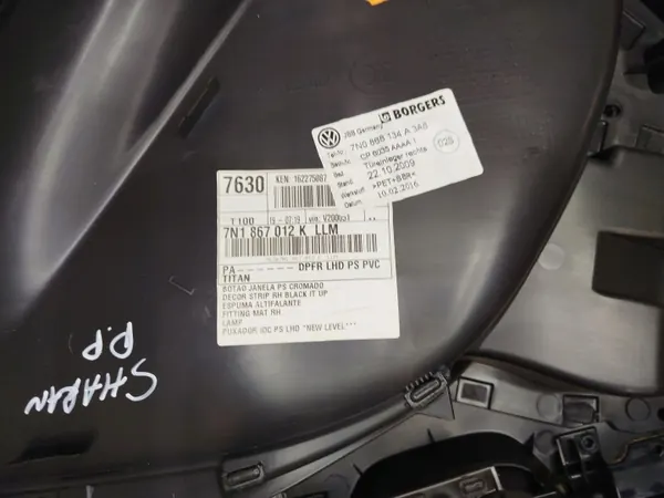 OEM 7N1867012K Oikea Etuoven Sisustus VW Sharan image 4
