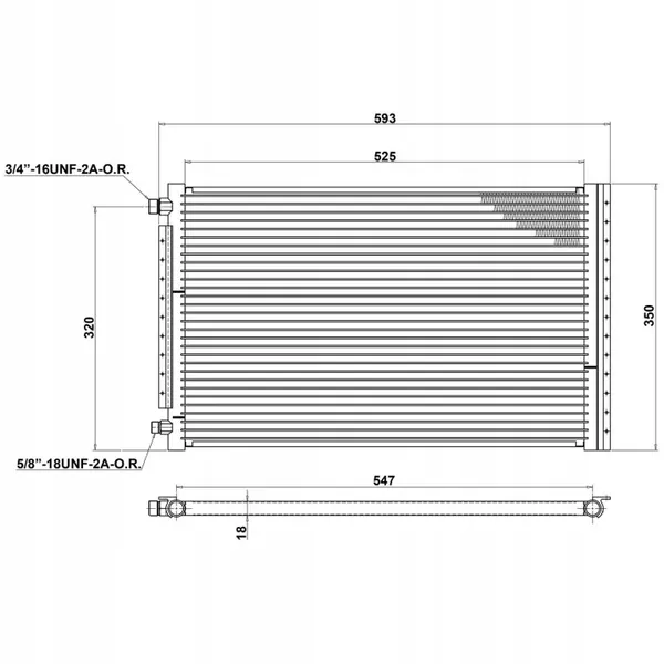 AC Lauhdutin 595x350x18mm Yleismalli 1223806 image 3