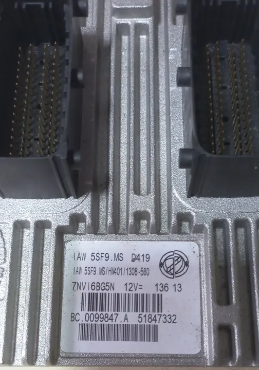 Ordinateur ECU Fiat 500 51847332 IAW55SF9.MS image 2