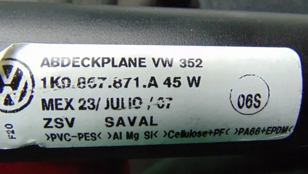 VW Golf Variant VI Rollo de Maletero OEM 1K9867871A image 5