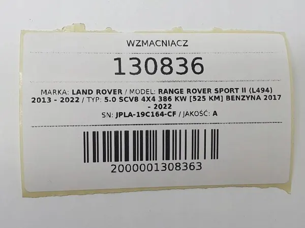 Amplificateur Audio OEM JPLA-19C164-CF Range Rover Sport II image 5