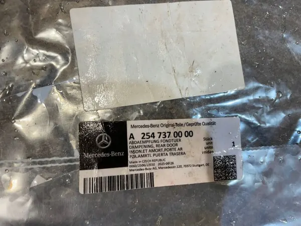 OEM A2547370000 Vänster Bakdörr Isolering Mercedes image 3