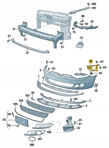 Guia de para-choque direito dianteiro VW Golf VI image 2