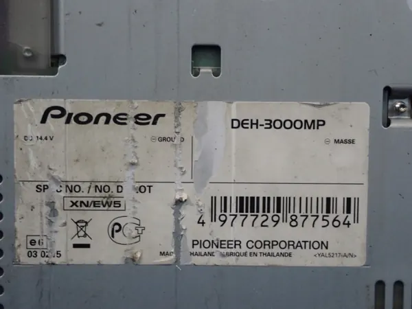 Pioneer DEH3000MP Radio OEM Zawada-351790- voor VW Polo IV image 6