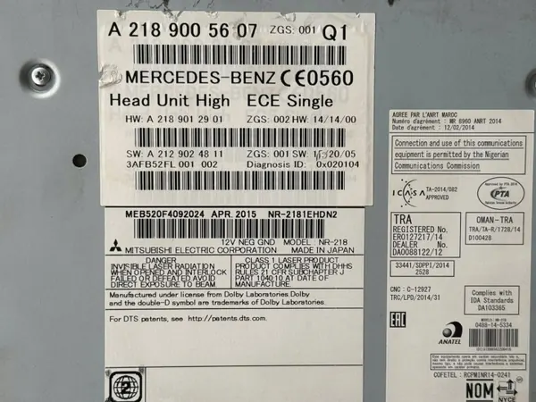Lecteur Radio Navigation Mercedes OEM A2189005607 image 5