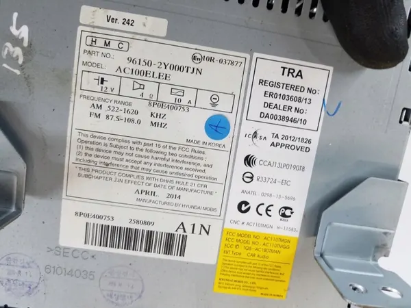 Hyundai OEM 96150-2Y000TJN CD Radio voor IX35 Lift image 7