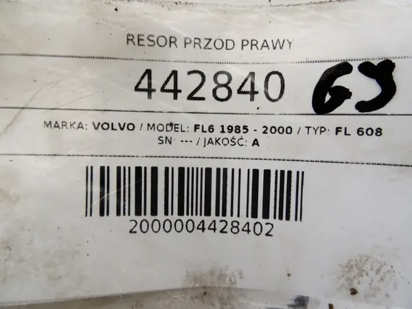 Ressort avant droit OEM LORK-716-542081 Volvo FL6 image 5