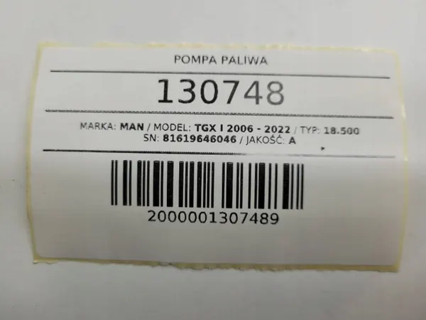 Bränslepump OEM 81619646046 för MAN TGX - Begagnad image 9
