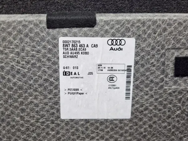 Audi A5 F5 Cabrio tavaratilan matto OEM 8W7863463A image 8