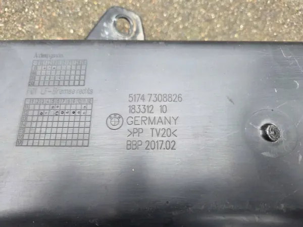 OEM 7308826 Oikea Ilmanotto-Ohjaus BMW 7-sarja image 3