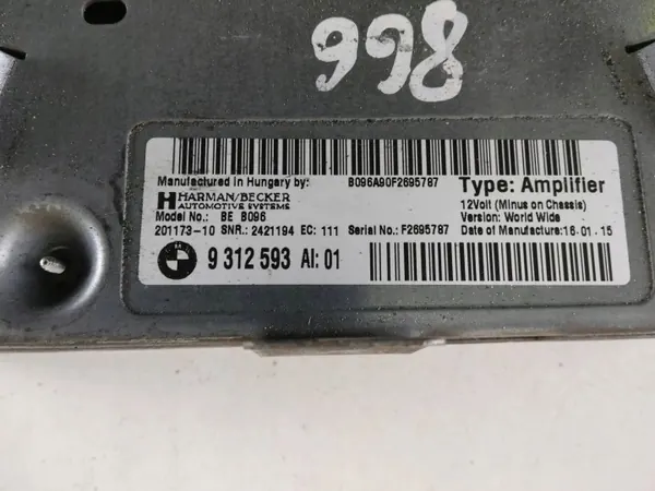 Amplificateur HiFi Harman Becker BMW OE 9312593 d'occasion image 4