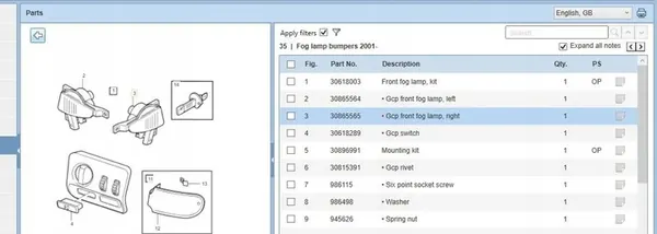 Volvo S40, V40 2003 Farol de neblina dianteiro direito image 7