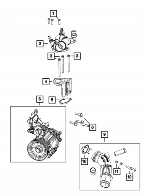 Vattenpump OEM 05048550AC för Jeep Wrangler JL image 5