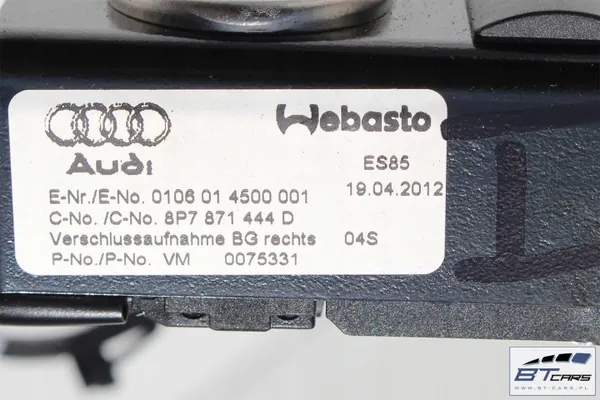 Tranca Teto Cabrio VW Audi OEM 8P7871443F Usado image 6