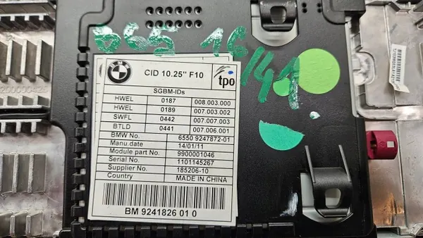 BMW OE 9247872 Displayscherm voor 5-serie F10/F11 image 7