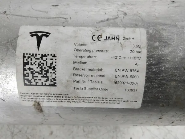 Réservoir suspension air Tesla Model X OEM 162092100A image 3