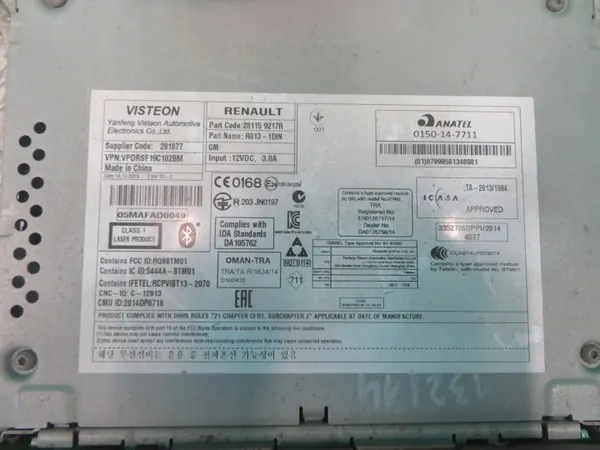Renault OE Radio OEM 281154140R Master/Movano image 4