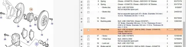Saab 9-3 Ver2 2004 Cuscinetto e mozzo destro image 6