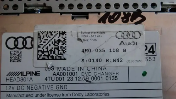 DVD-vaihtaja OEM 4H0035108B Audi A8 D4:lle image 4