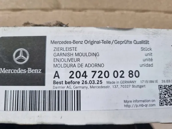 Rivestimento Cromato Porta Anteriore Mercedes C-Class W204 A2047200280 image 6