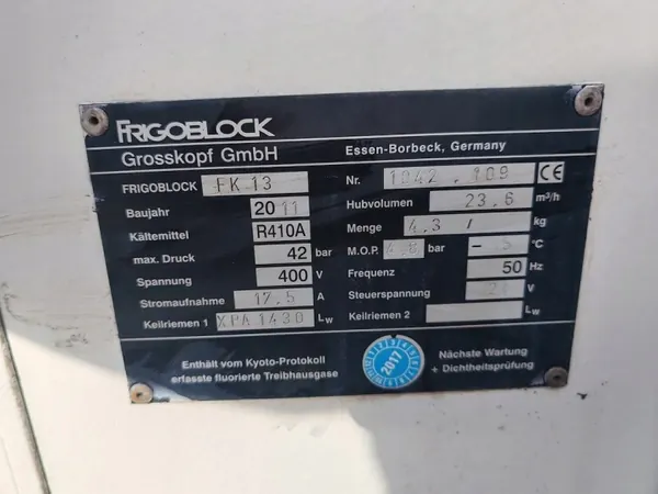 Unidade de refrigeração Frigair usada OEM FRIGOBLOCK G24 FK13 DP132 image 10