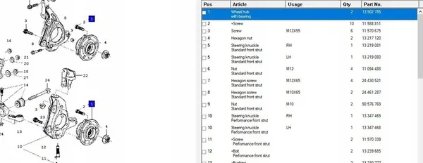 Saab 9-5 2010 Mozzo e cuscinetti posteriore sinistro OEM image 5