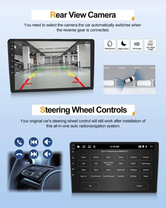 CAMECHO Android 12 radio voor Mercedes W163 9" met Navi image 5