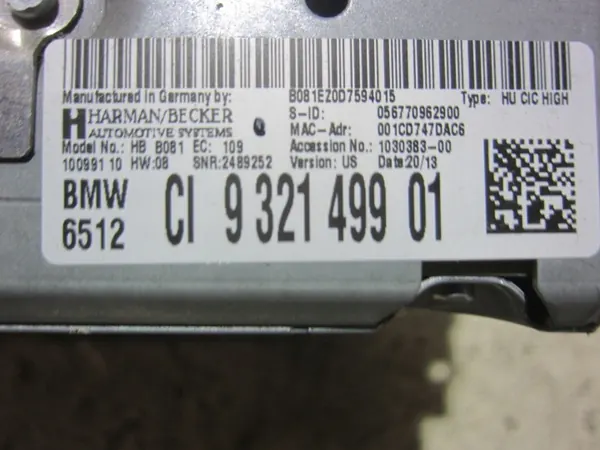Leitor Navegação CIC High BMW OEM 65129262395 image 7