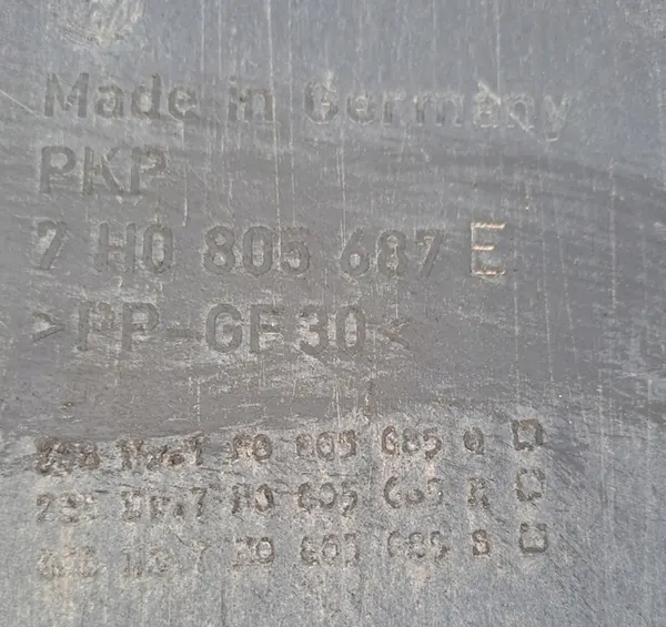 VW T5 Motorplåt 2003-2009 OEM 7H0805687E image 2