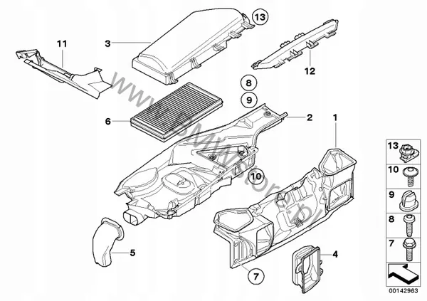 Boîtier Filtre Habitacle BMW OEM 6945204 Côté Droit image 10