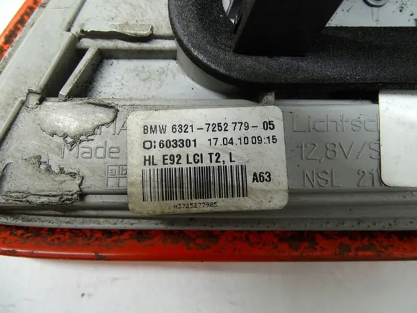 Farol esquerdo traseiro porta-bagagens BMW E92 OEM 7252779 image 4