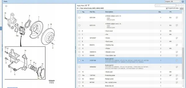Hinterer Bremssattel Volvo XC70 Cross Country 31261186 image 4