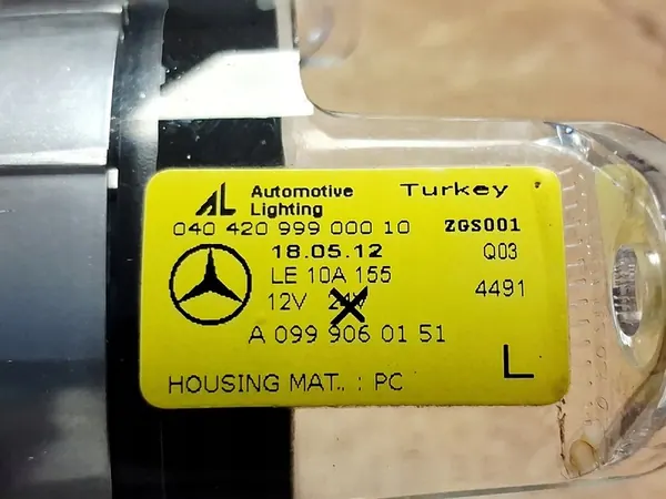 Farol Halógeno Esquerdo Mercedes A B C A0999060151 image 8
