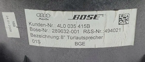 OEM 4L0035415B etuoven kaiutin Audi Q7:lle image 5