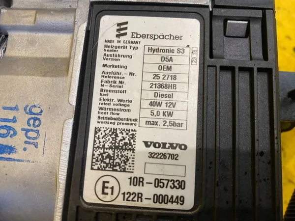 Calefactor Webasto Volvo XC40 II OEM 32226702 image 10
