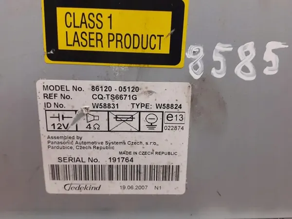 Toyota CD-vaihtaja OEM 8585 Avensis T25 2007 image 10