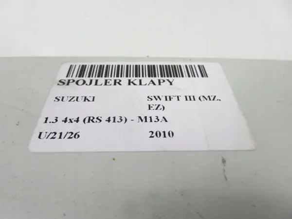 Suzuki Swift MK6 takaluukun spoileri OEM 990E062J85000 image 6