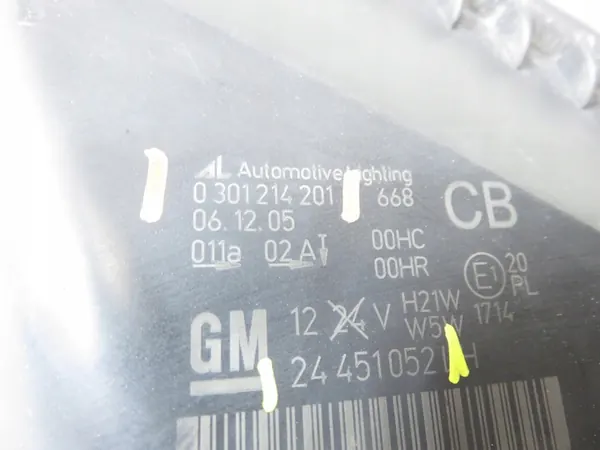 Vasen ajovalot Opel Zafira B 24451052 image 4